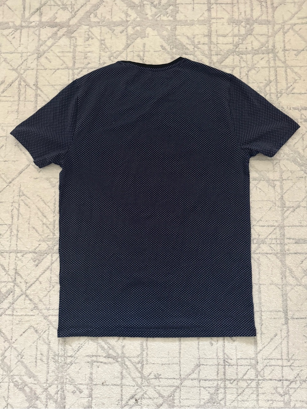Express Navy Microdot Short Sleeve Crew Neck Tee - Picture 2 of 5